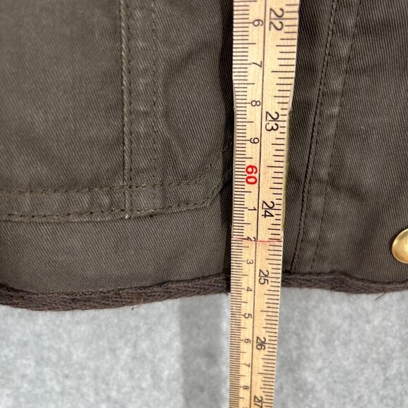 J Crew Womens Relaxed Boyfriend Field Jacket Size XS Olive Green Brown Waxed - Picture 10 of 12